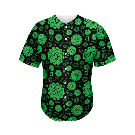Anahata Chakra Pattern Print Men's Baseball Jersey