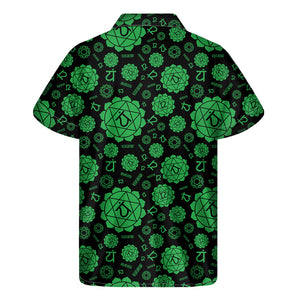 Anahata Chakra Pattern Print Men's Short Sleeve Shirt