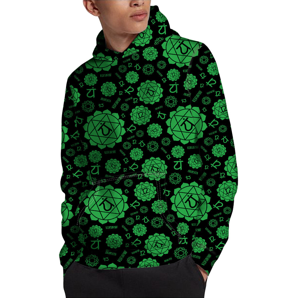 Anahata Chakra Pattern Print Pullover Hoodie