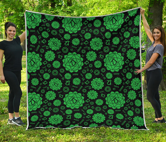 Anahata Chakra Pattern Print Quilt