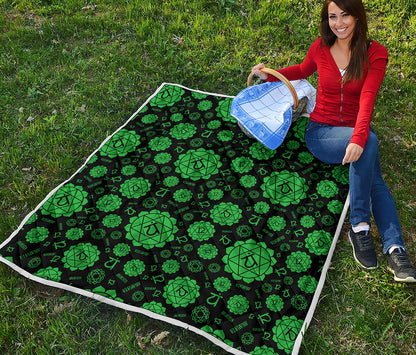 Anahata Chakra Pattern Print Quilt