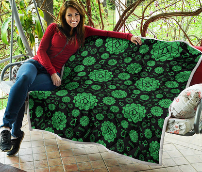 Anahata Chakra Pattern Print Quilt