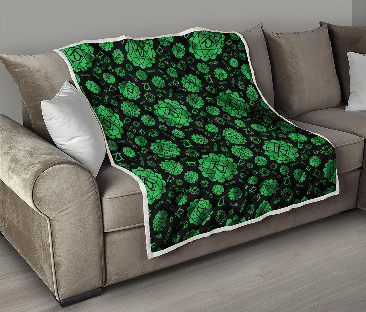 Anahata Chakra Pattern Print Quilt