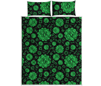 Anahata Chakra Pattern Print Quilt Bed Set