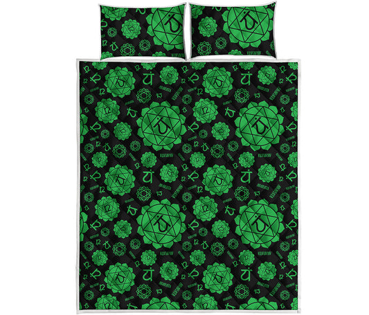 Anahata Chakra Pattern Print Quilt Bed Set