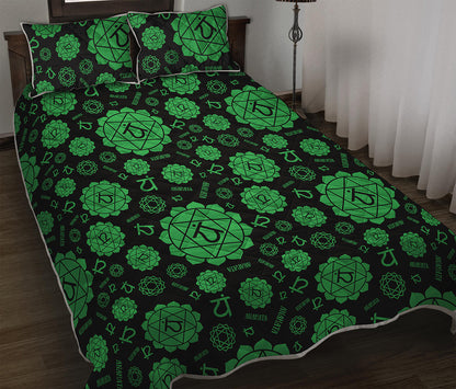 Anahata Chakra Pattern Print Quilt Bed Set