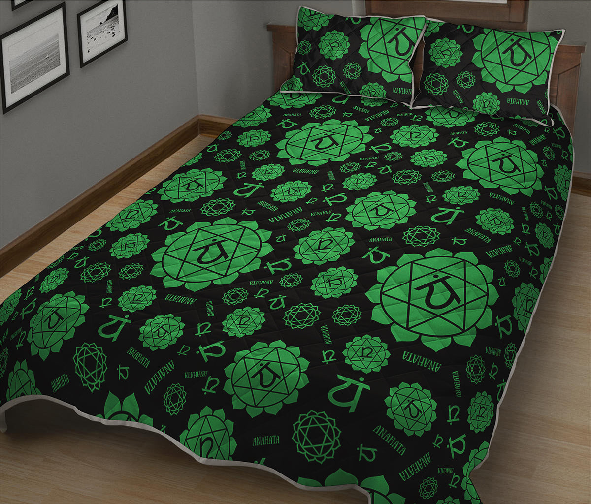 Anahata Chakra Pattern Print Quilt Bed Set