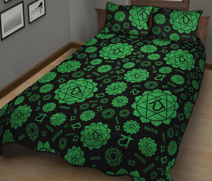 Anahata Chakra Pattern Print Quilt Bed Set