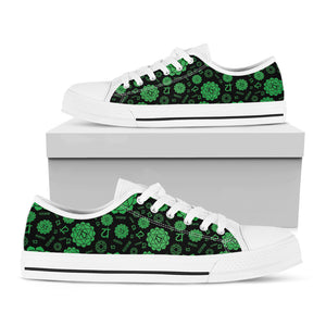 Anahata Chakra Pattern Print White Low Top Shoes