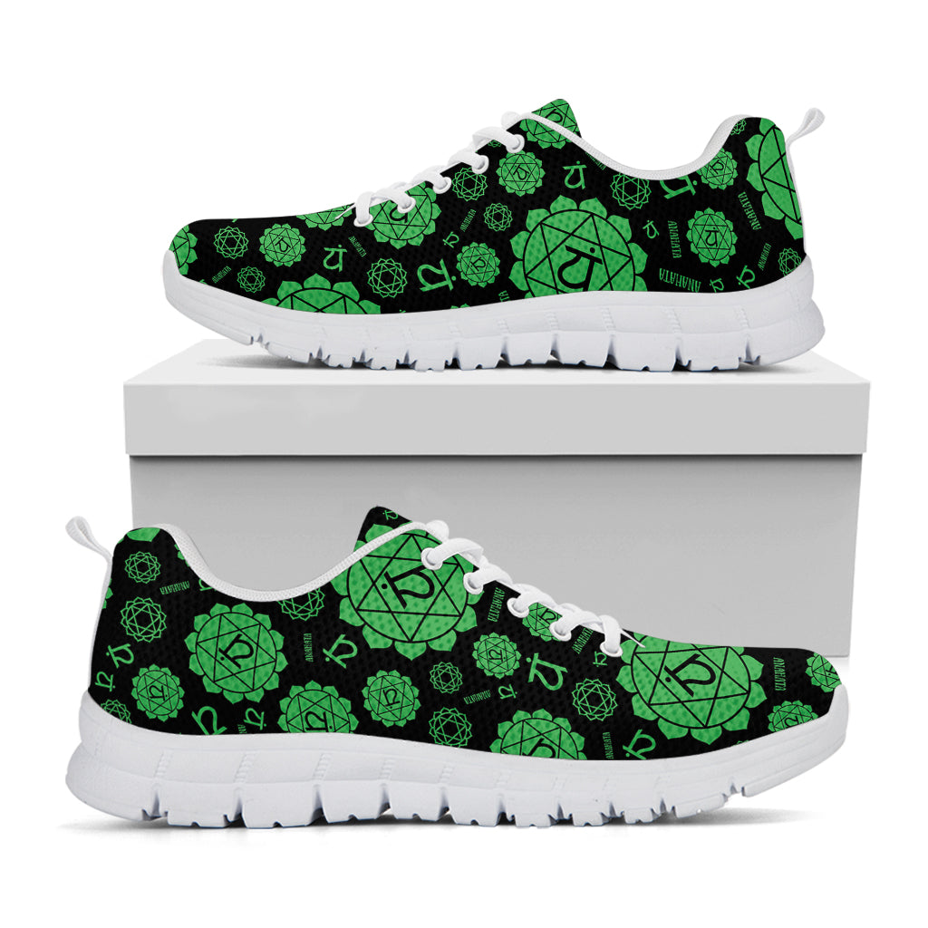 Anahata Chakra Pattern Print White Sneakers