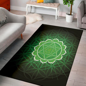 Anahata Chakra Spiritual Print Area Rug