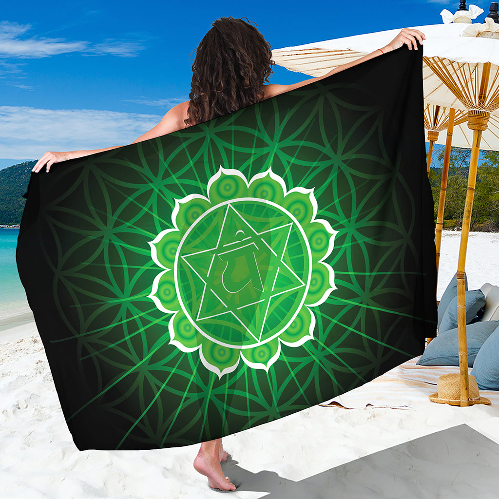 Anahata Chakra Spiritual Print Beach Sarong Wrap