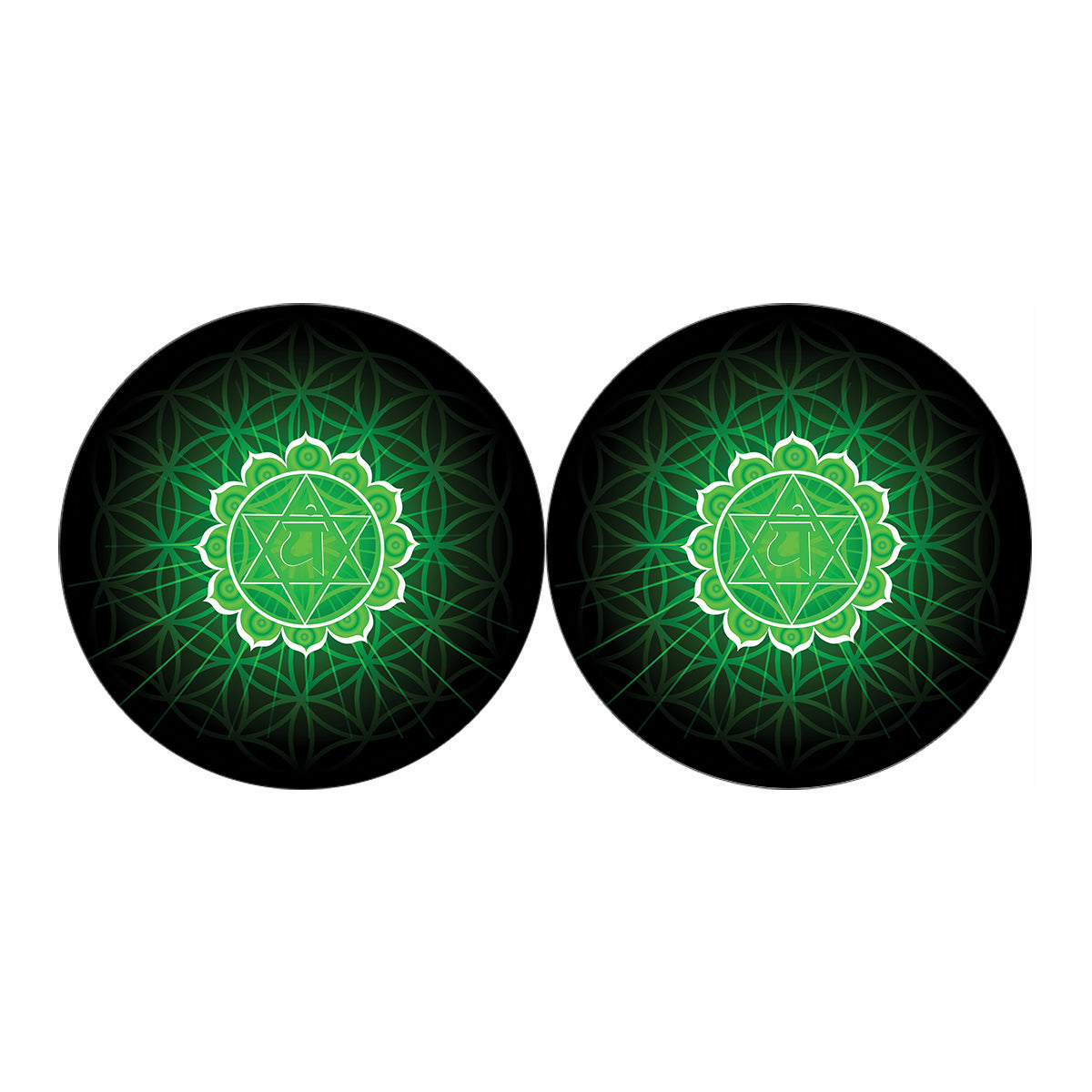 Anahata Chakra Spiritual Print Car Coasters