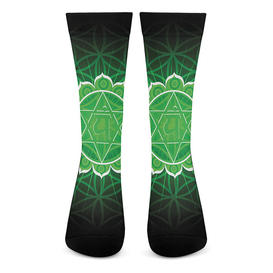 Anahata Chakra Spiritual Print Crew Socks