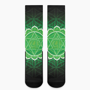 Anahata Chakra Spiritual Print Crew Socks