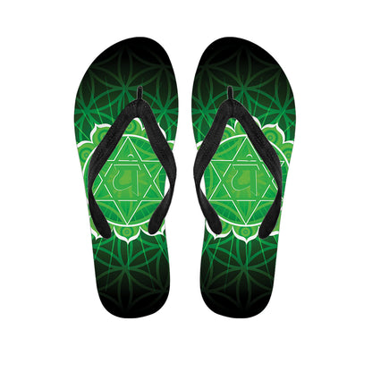 Anahata Chakra Spiritual Print Flip Flops