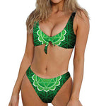 Anahata Chakra Spiritual Print Front Bow Tie Bikini