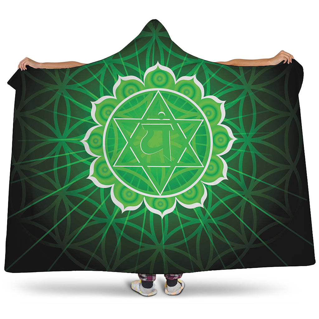 Anahata Chakra Spiritual Print Hooded Blanket