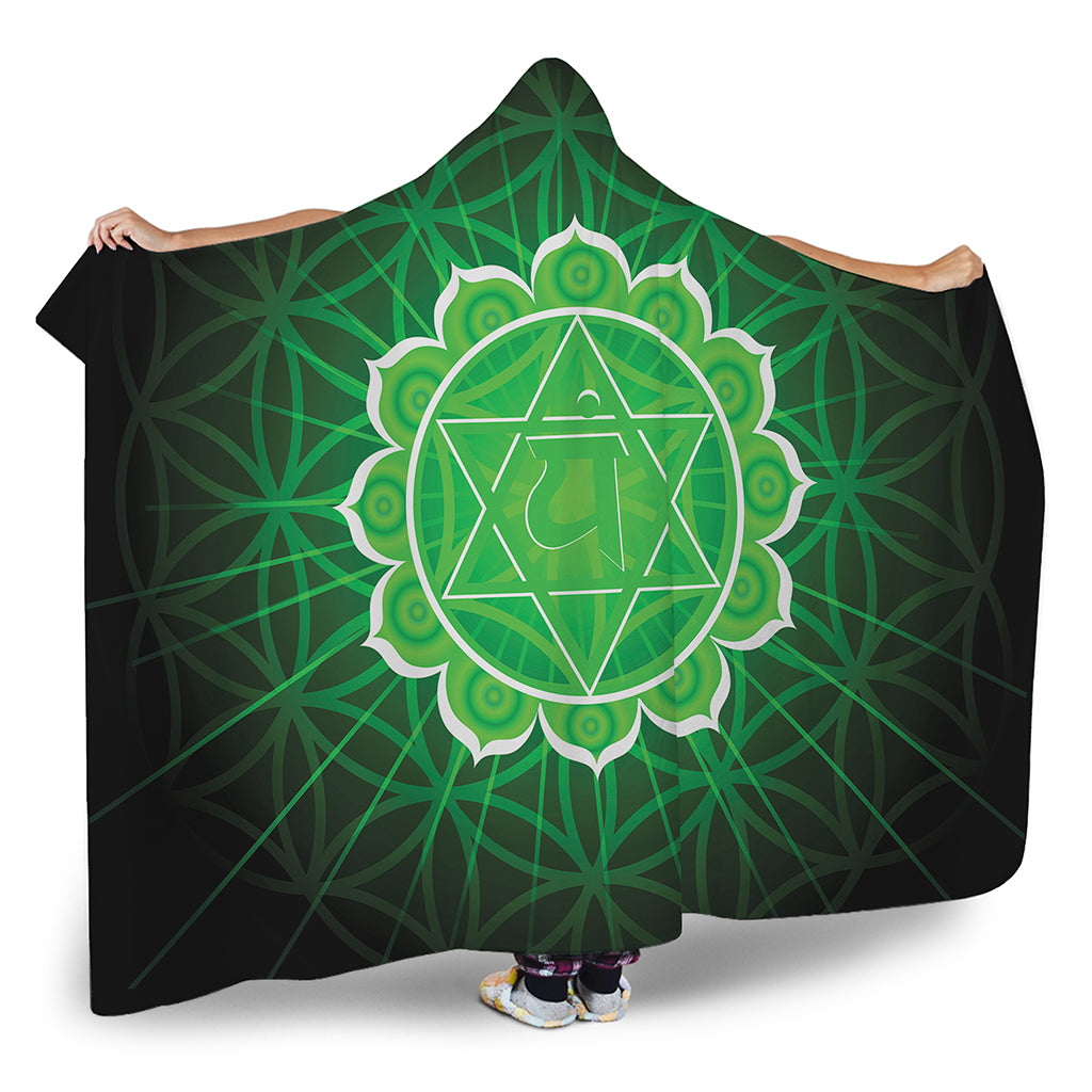 Anahata Chakra Spiritual Print Hooded Blanket