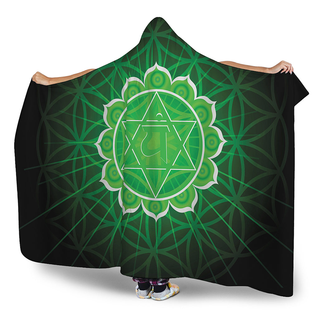Anahata Chakra Spiritual Print Hooded Blanket