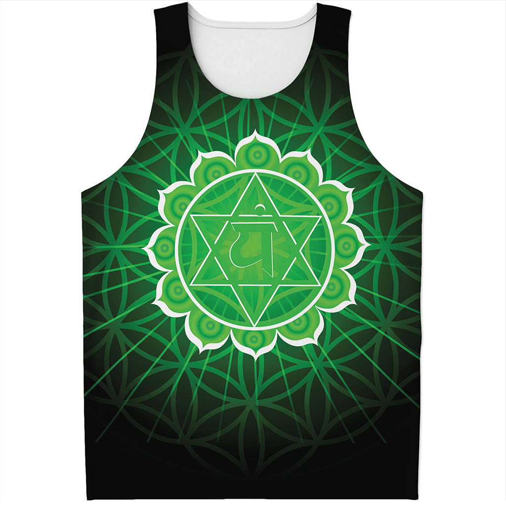 Anahata Chakra Spiritual Print Men's Tank Top