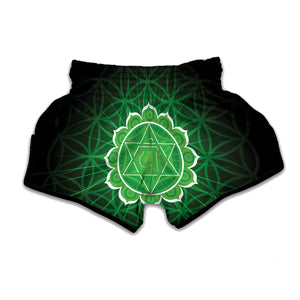 Anahata Chakra Spiritual Print Muay Thai Boxing Shorts