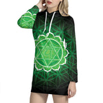 Anahata Chakra Spiritual Print Pullover Hoodie Dress