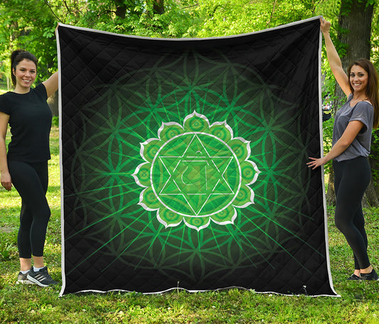 Anahata Chakra Spiritual Print Quilt