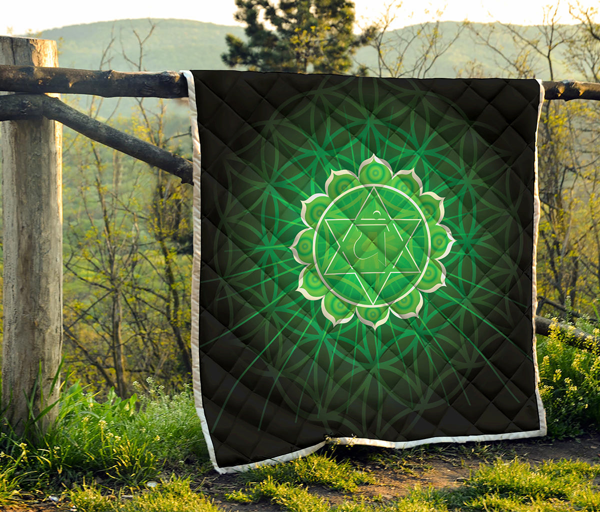 Anahata Chakra Spiritual Print Quilt