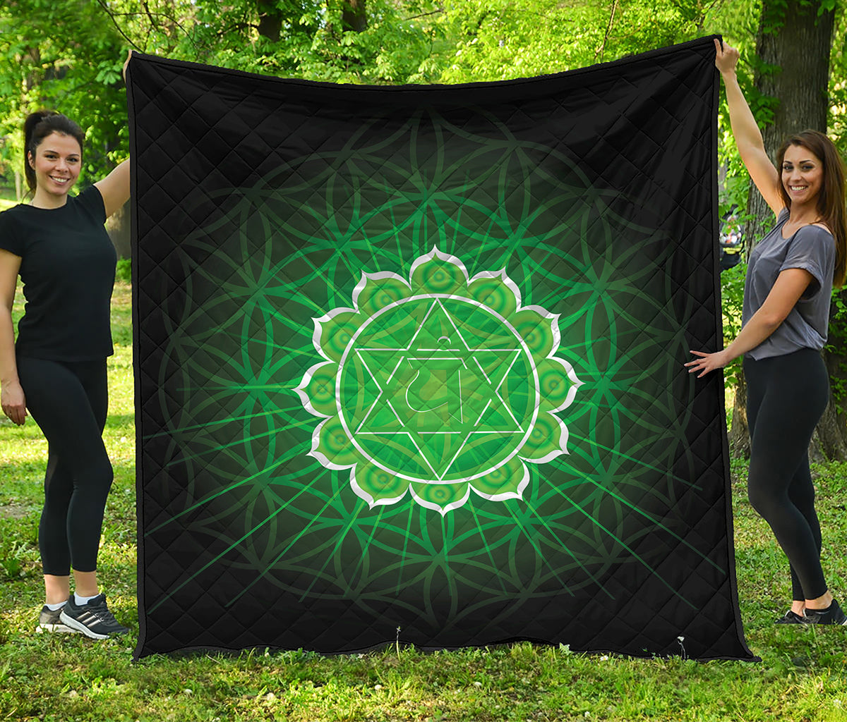 Anahata Chakra Spiritual Print Quilt