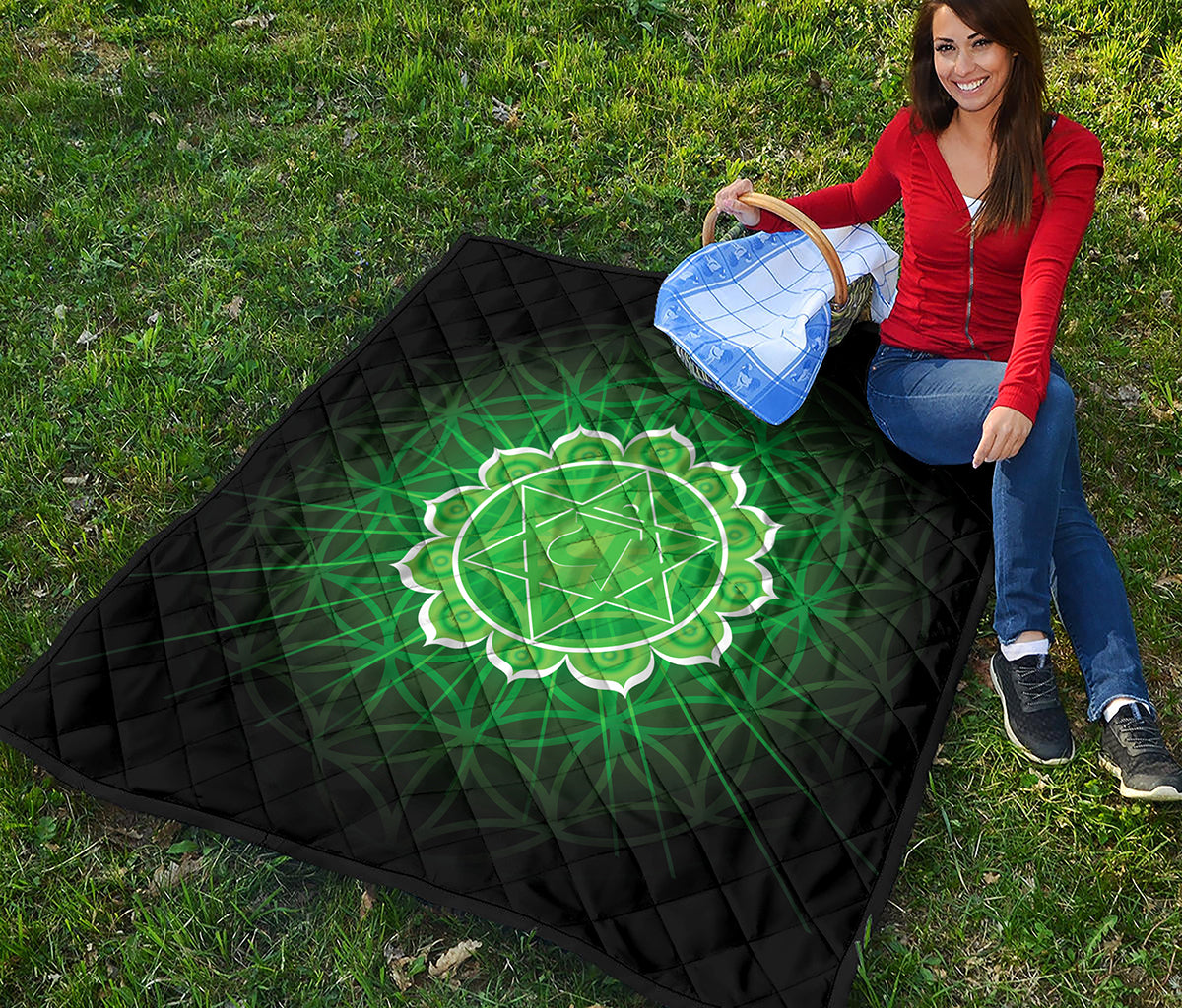 Anahata Chakra Spiritual Print Quilt