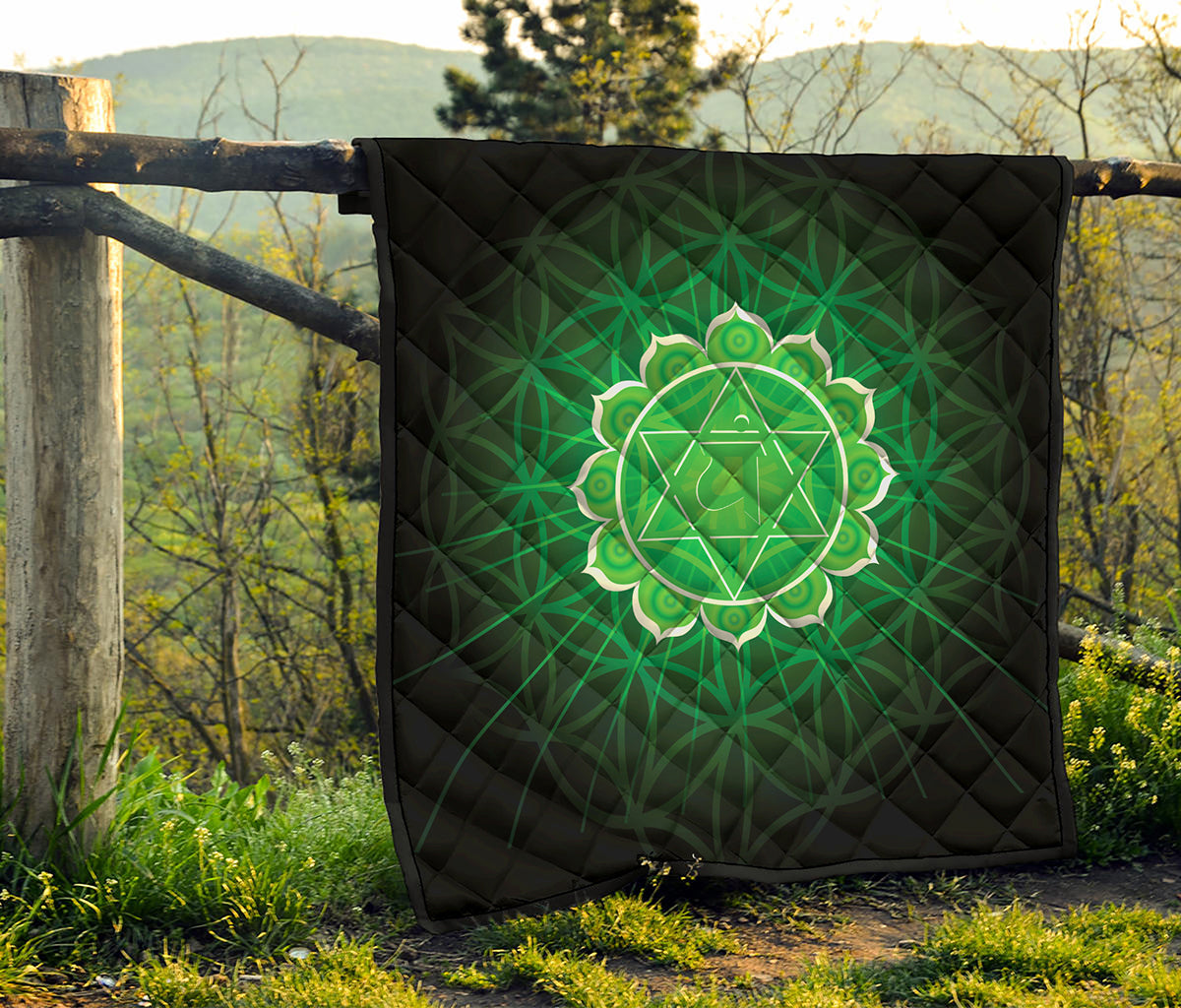 Anahata Chakra Spiritual Print Quilt
