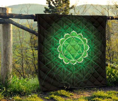 Anahata Chakra Spiritual Print Quilt