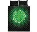 Anahata Chakra Spiritual Print Quilt Bed Set