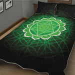 Anahata Chakra Spiritual Print Quilt Bed Set