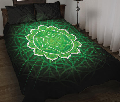 Anahata Chakra Spiritual Print Quilt Bed Set