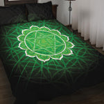 Anahata Chakra Spiritual Print Quilt Bed Set
