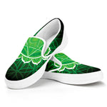 Anahata Chakra Spiritual Print White Slip On Shoes