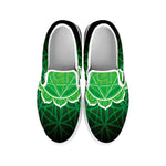 Anahata Chakra Spiritual Print White Slip On Shoes