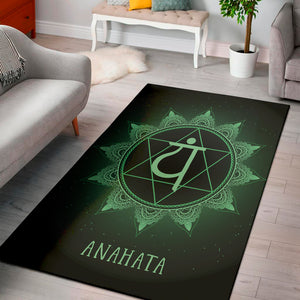 Anahata Chakra Symbol Print Area Rug