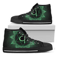 Anahata Chakra Symbol Print Black High Top Sneakers
