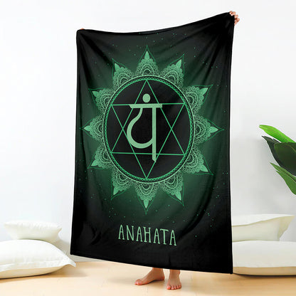 Anahata Chakra Symbol Print Blanket
