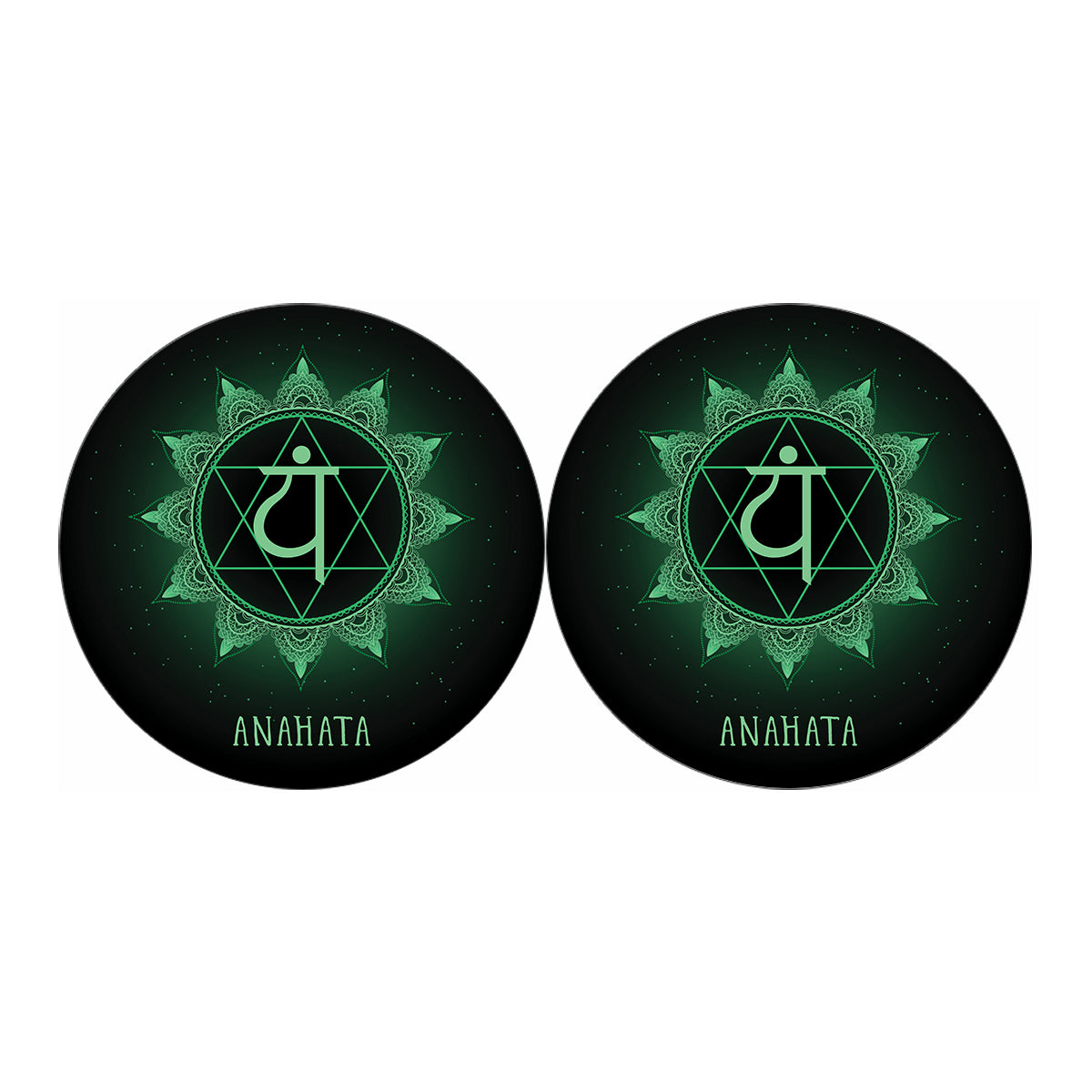 Anahata Chakra Symbol Print Car Coasters
