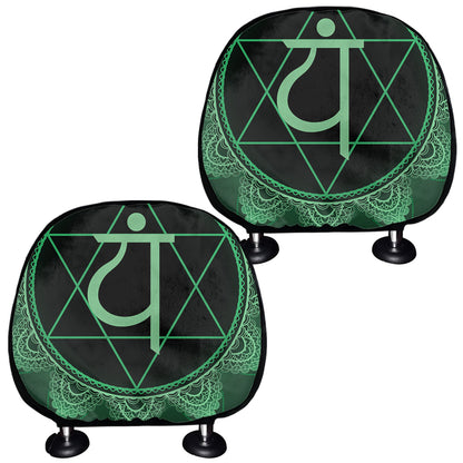 Anahata Chakra Symbol Print Car Headrest Covers
