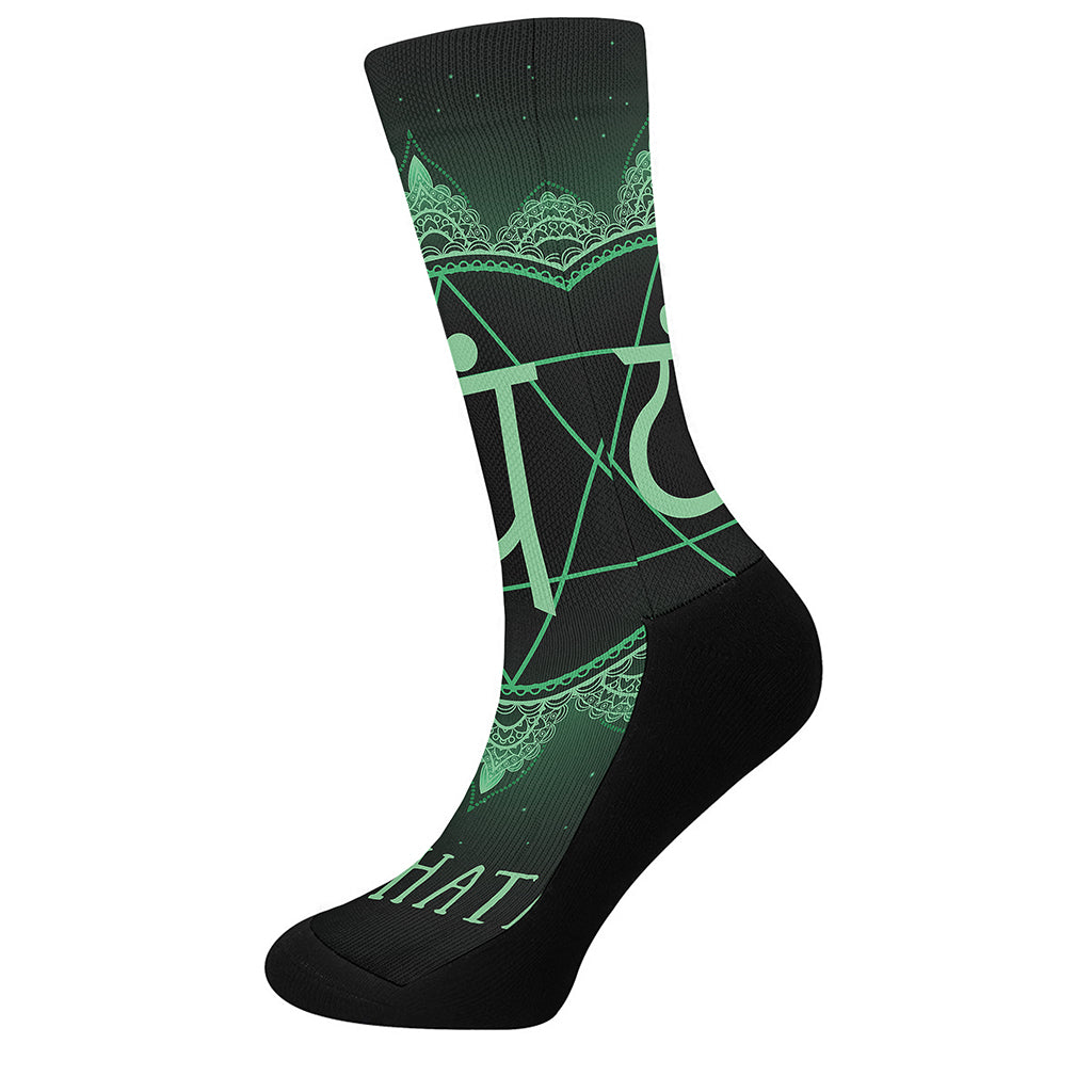 Anahata Chakra Symbol Print Crew Socks