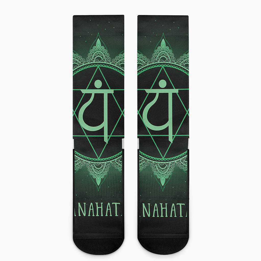 Anahata Chakra Symbol Print Crew Socks