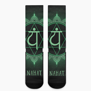 Anahata Chakra Symbol Print Crew Socks