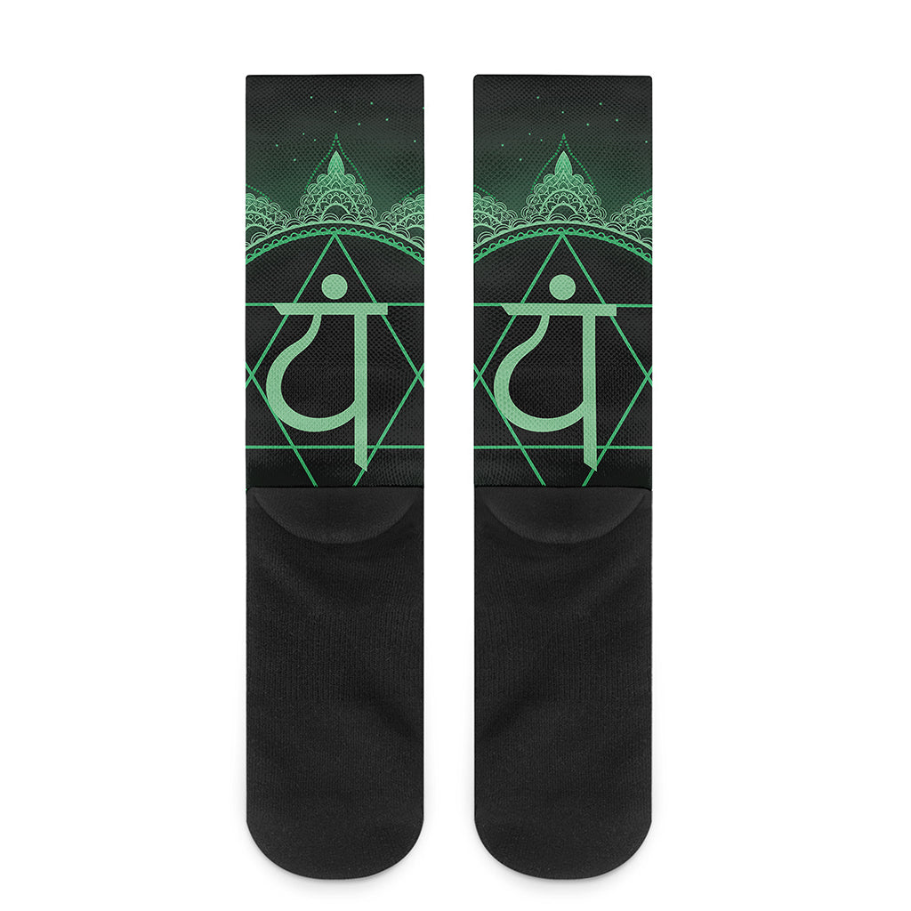 Anahata Chakra Symbol Print Crew Socks