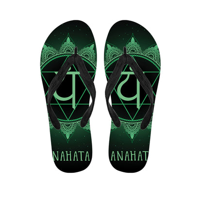 Anahata Chakra Symbol Print Flip Flops