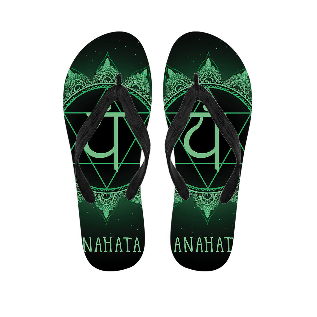 Anahata Chakra Symbol Print Flip Flops